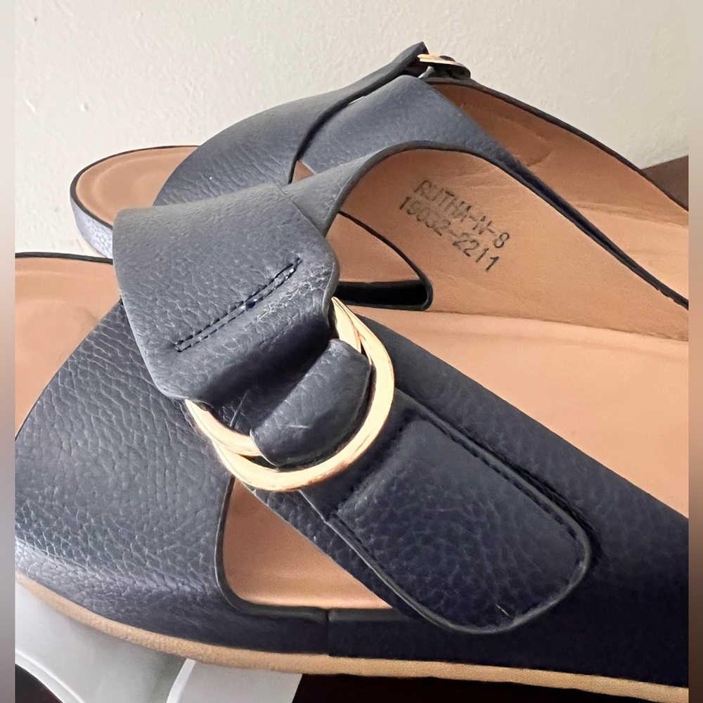 Patrizia by Spring Step Rutha Cross Band Sandals - Navy - Picture 8 of 9
